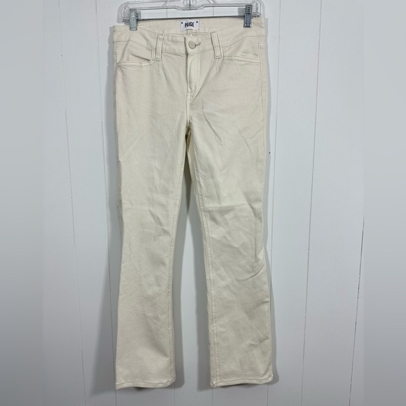 PAIGE Denim - Paige Sloane 27 Women’s Ivory Denim Jeans Modern Low Rise Boot Cut Stretch Pants